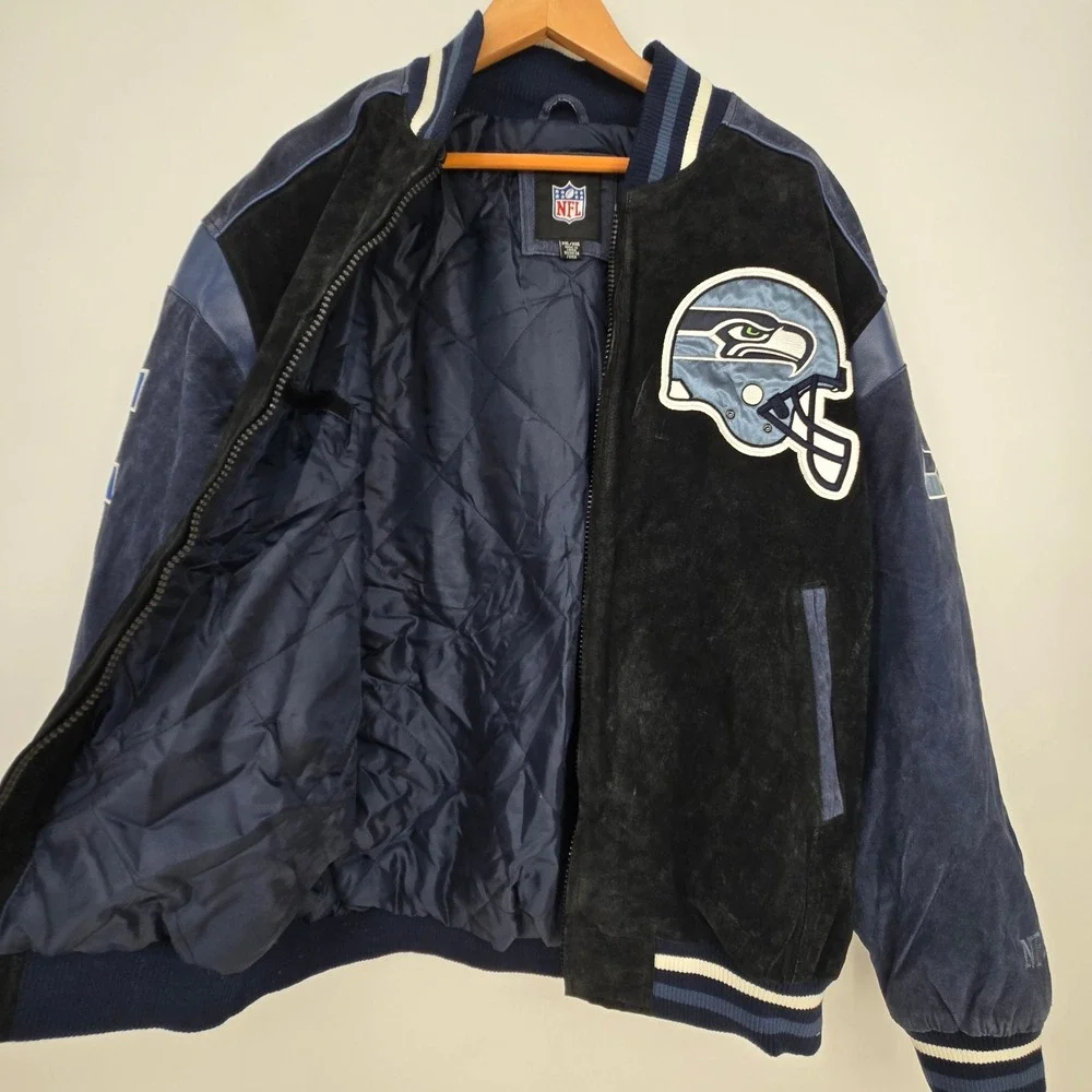 NWT Vtg Seattle Seahawks NFL Football Suede Varsity Letterman Jacket Mens XXL